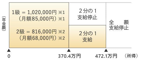 20歳前障害の障害基礎年金の受給者の所得制限と障害基礎年金の額